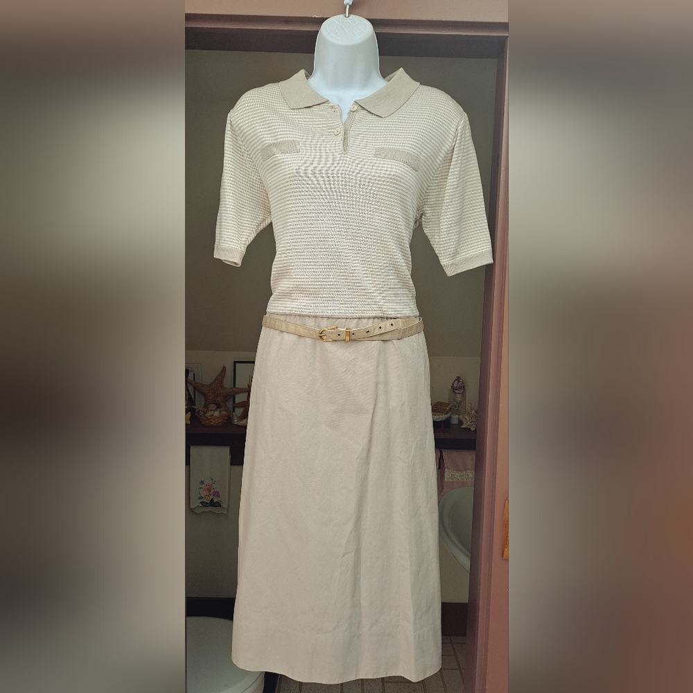 Vintage 1980s CIAO LTD Plus Size Color Block Dress Maxi Dress Shirt Dress 12